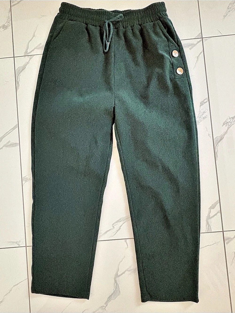 Green Drawstring Jogger Pants